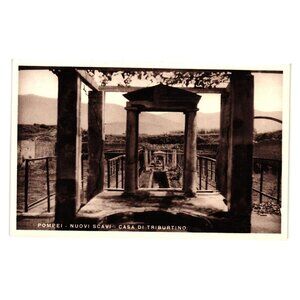 Pompeii Nuovi Scavi Casa Di Triburtino Architectural View Vintage Postcard Italy